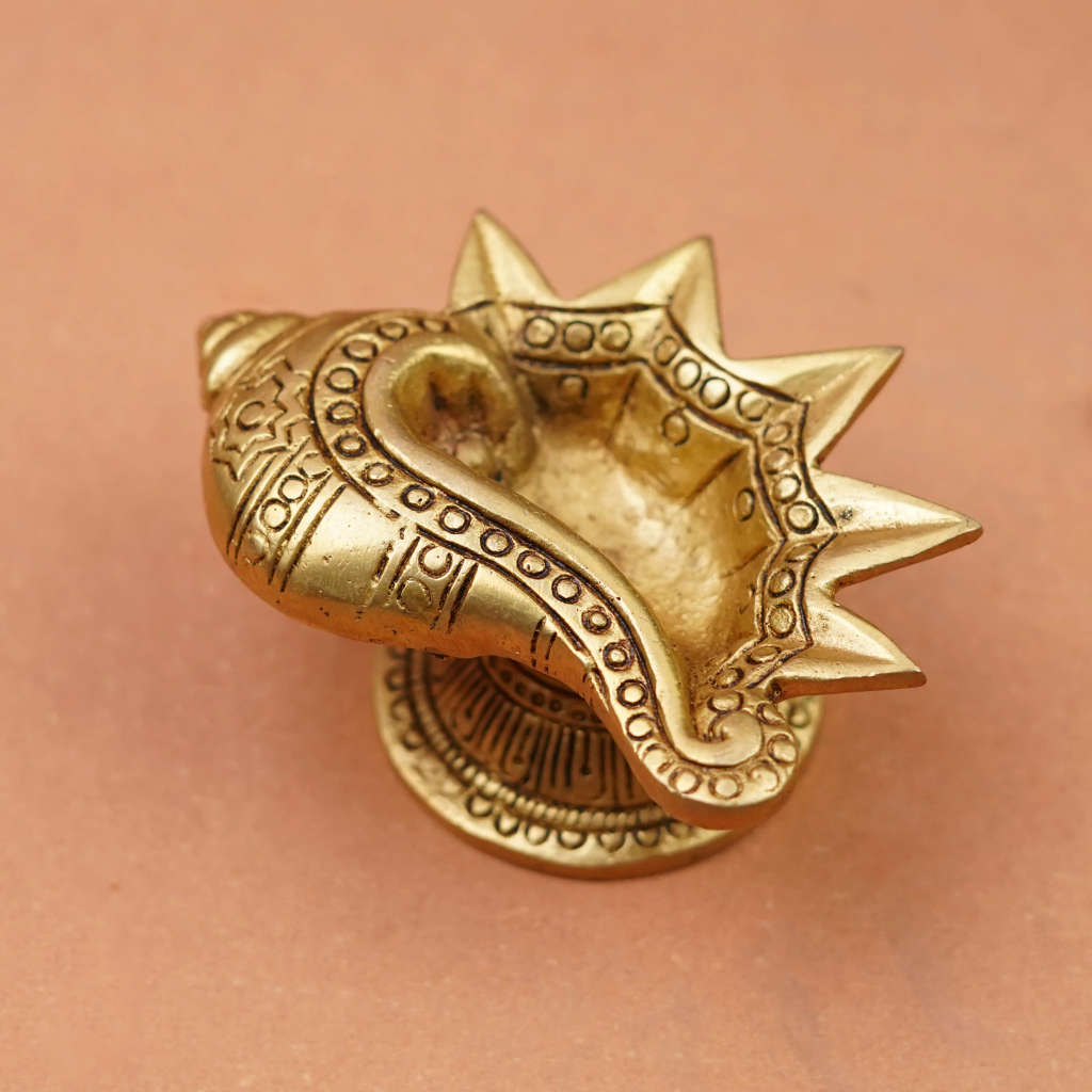 Shankh Shaped Brass Diya