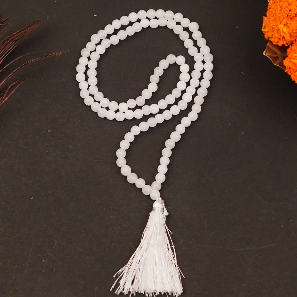 White Quartz Stone Mala