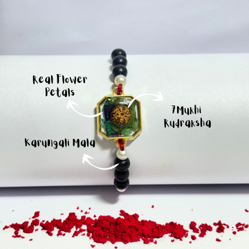 7 Mukhi & Karungali Beads Rakhi