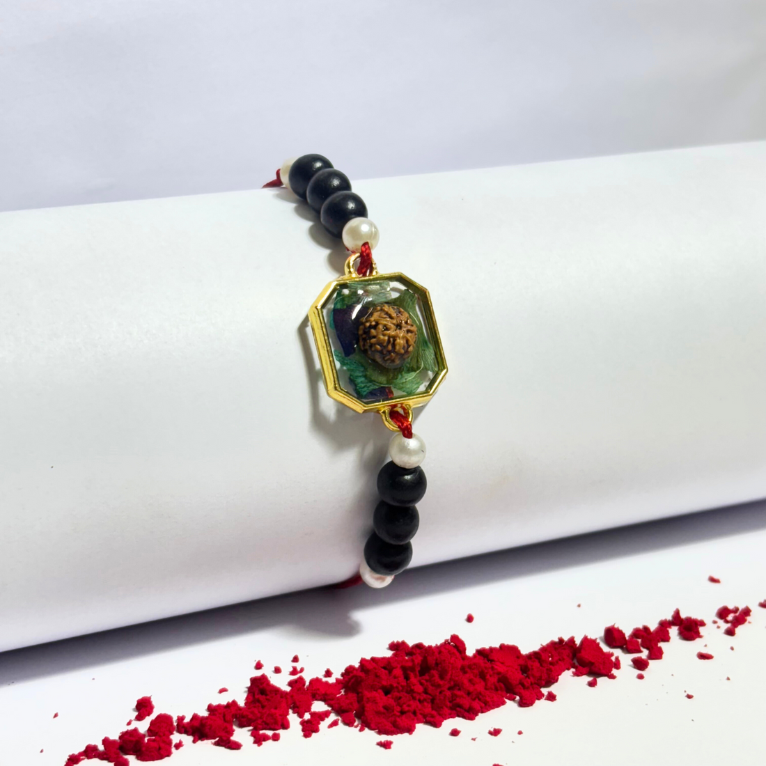 7 Mukhi & Karungali Beads Rakhi