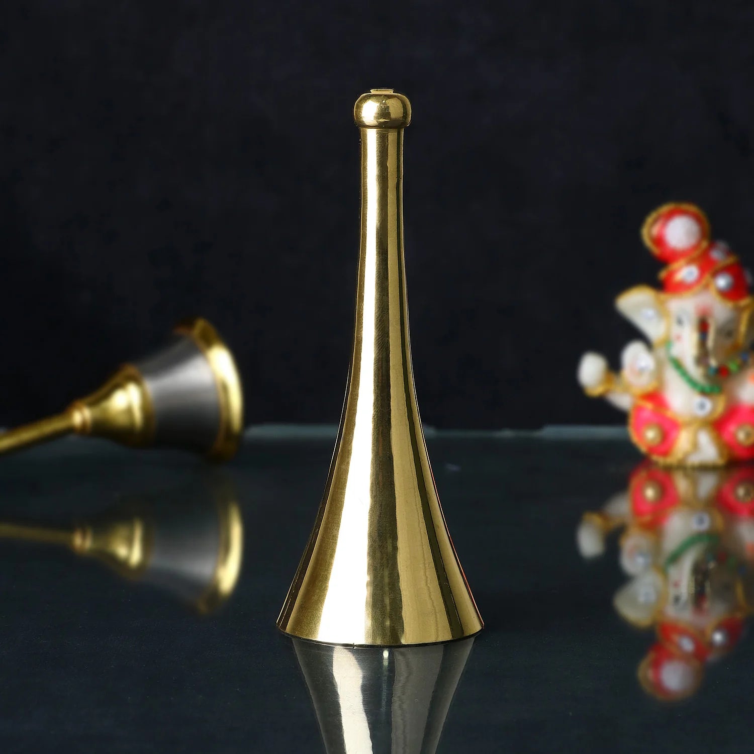 Exquisite Brass Cone Shape Pooja Bell – AAHUTII