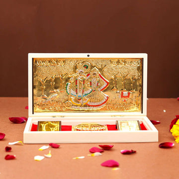 Radha & Shyam Pooja Box - White