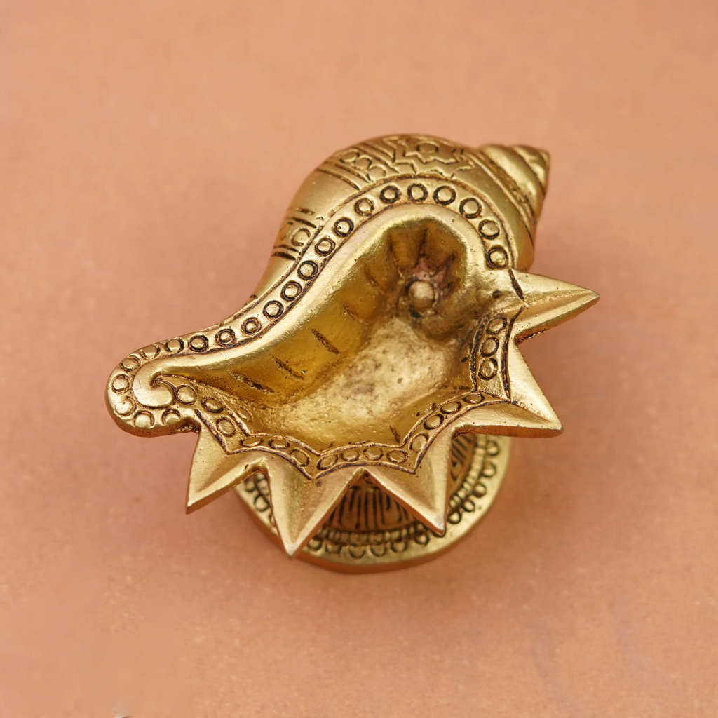 Shankh Shaped Brass Diya